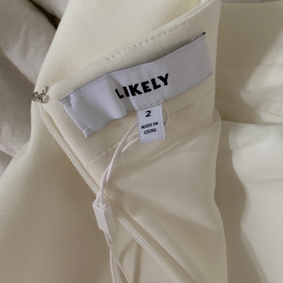 NWOT NEVER WORN Likely Carmen White Ruffle Dress - Picture 7 of 7